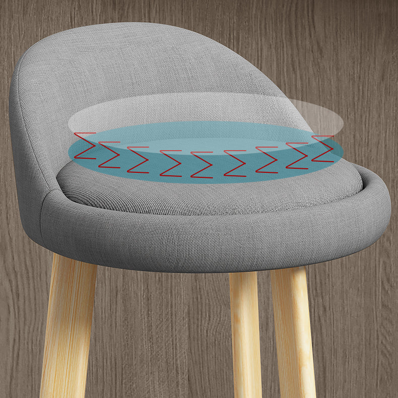 Contemporary Wood Stool Fabric Cushion in Matte Finish for Home