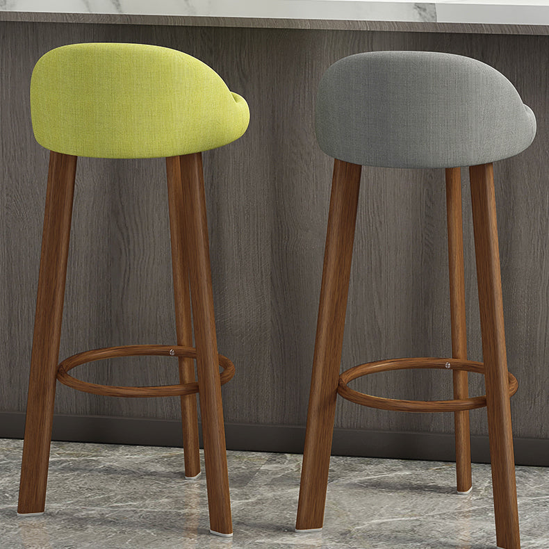 Contemporary Wood Stool Fabric Cushion in Matte Finish for Home