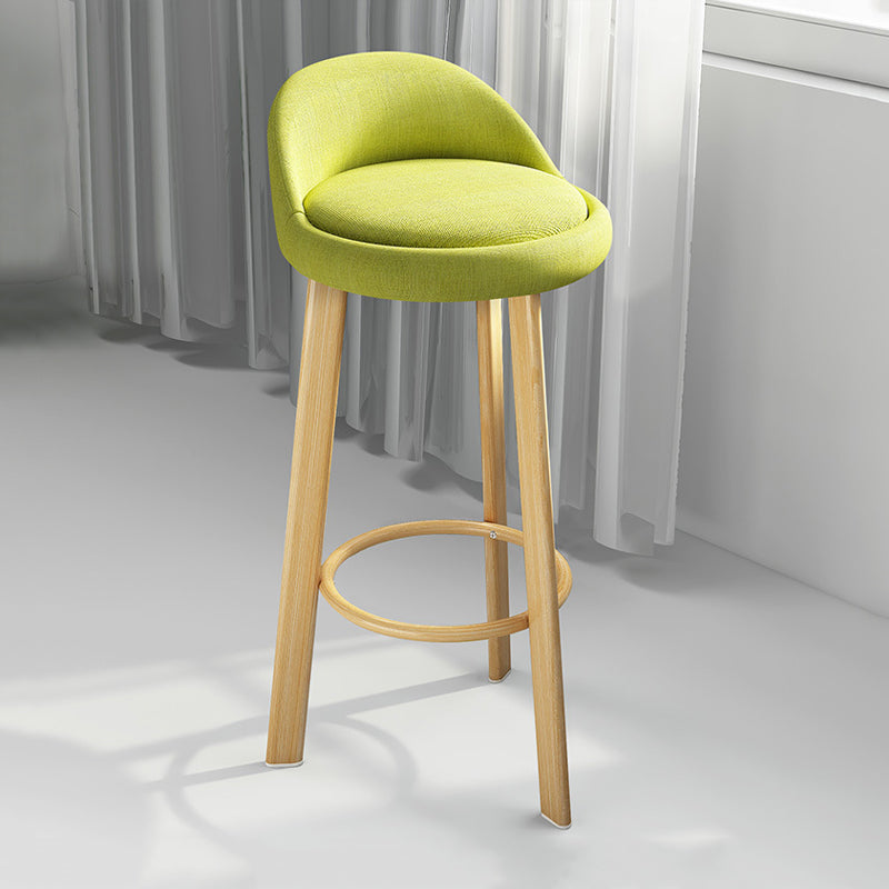 Contemporary Wood Stool Fabric Cushion in Matte Finish for Home