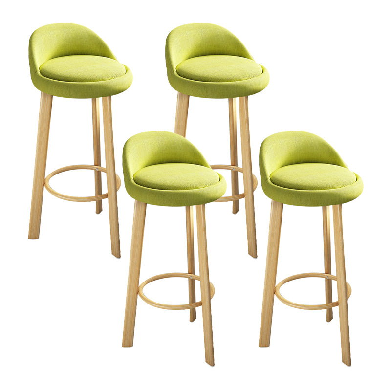 Contemporary Wood Stool Fabric Cushion in Matte Finish for Home