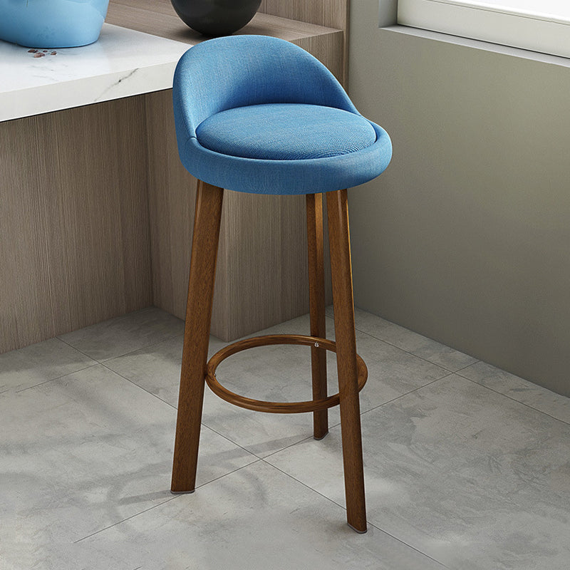 Contemporary Wood Stool Fabric Cushion in Matte Finish for Home