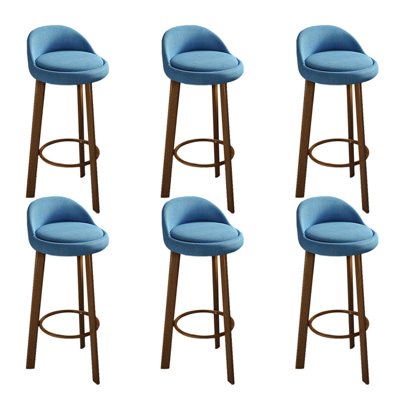 Contemporary Wood Stool Fabric Cushion in Matte Finish for Home