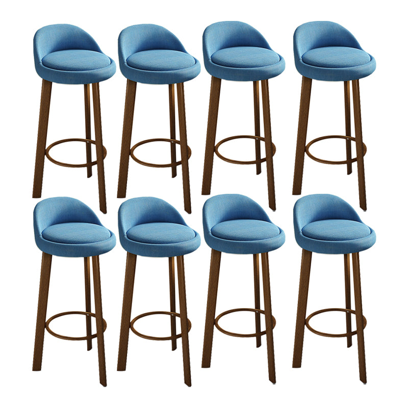 Contemporary Wood Stool Fabric Cushion in Matte Finish for Home