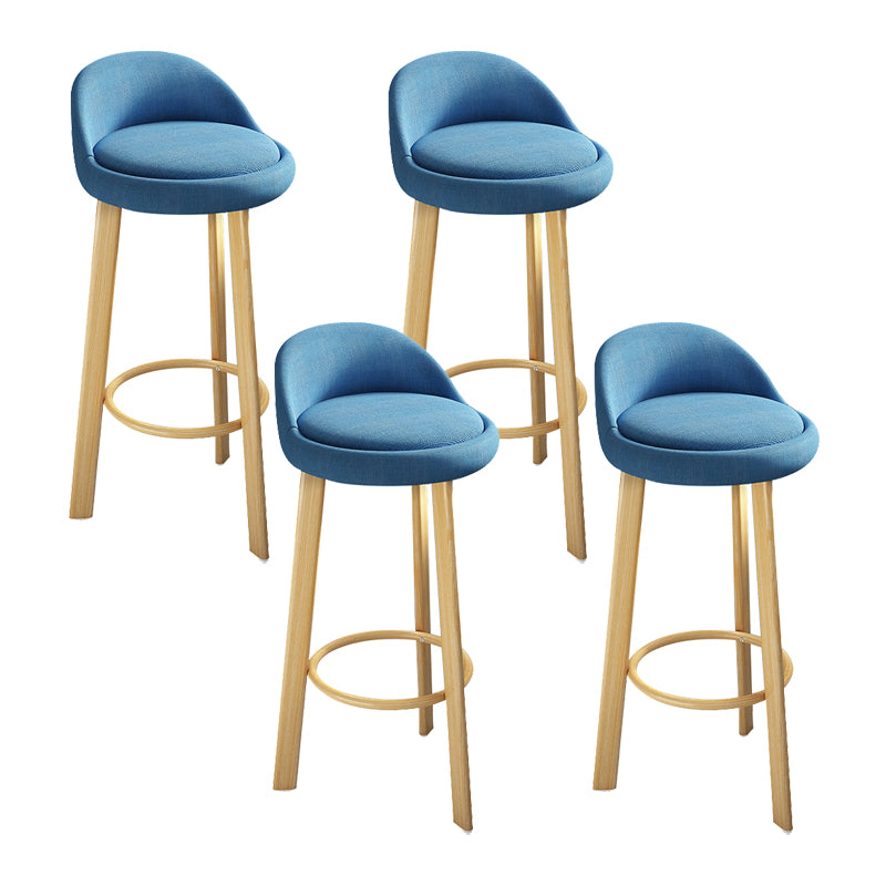 Contemporary Wood Stool Fabric Cushion in Matte Finish for Home