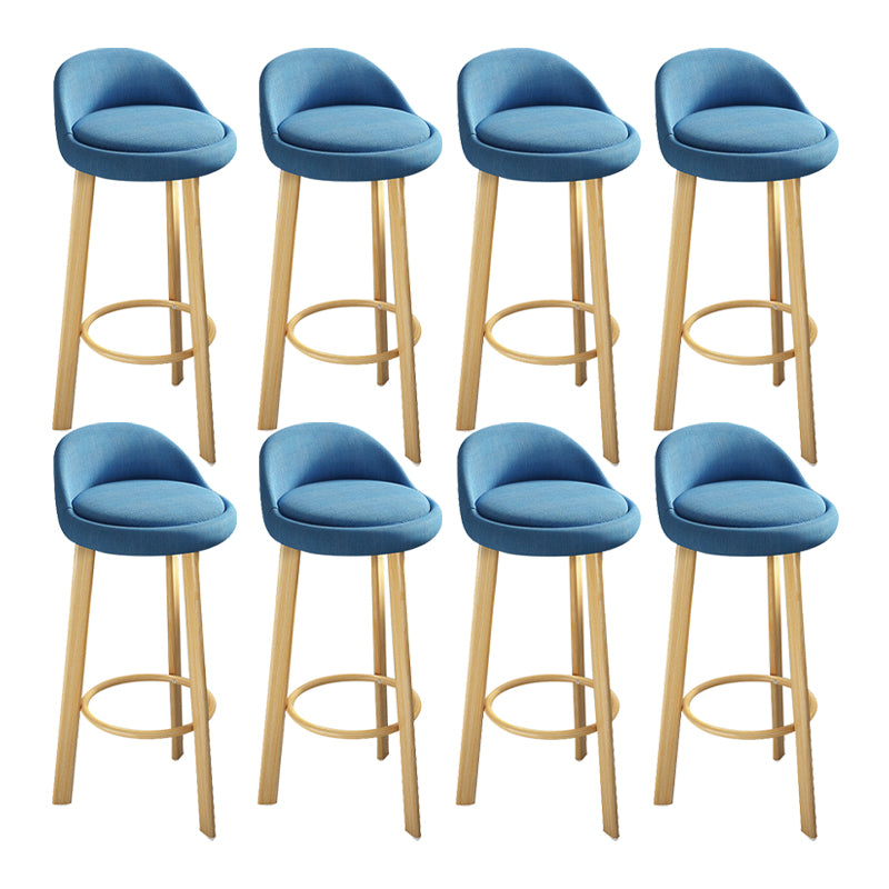 Contemporary Wood Stool Fabric Cushion in Matte Finish for Home