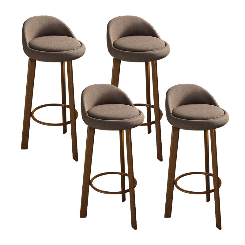 Contemporary Wood Stool Fabric Cushion in Matte Finish for Home