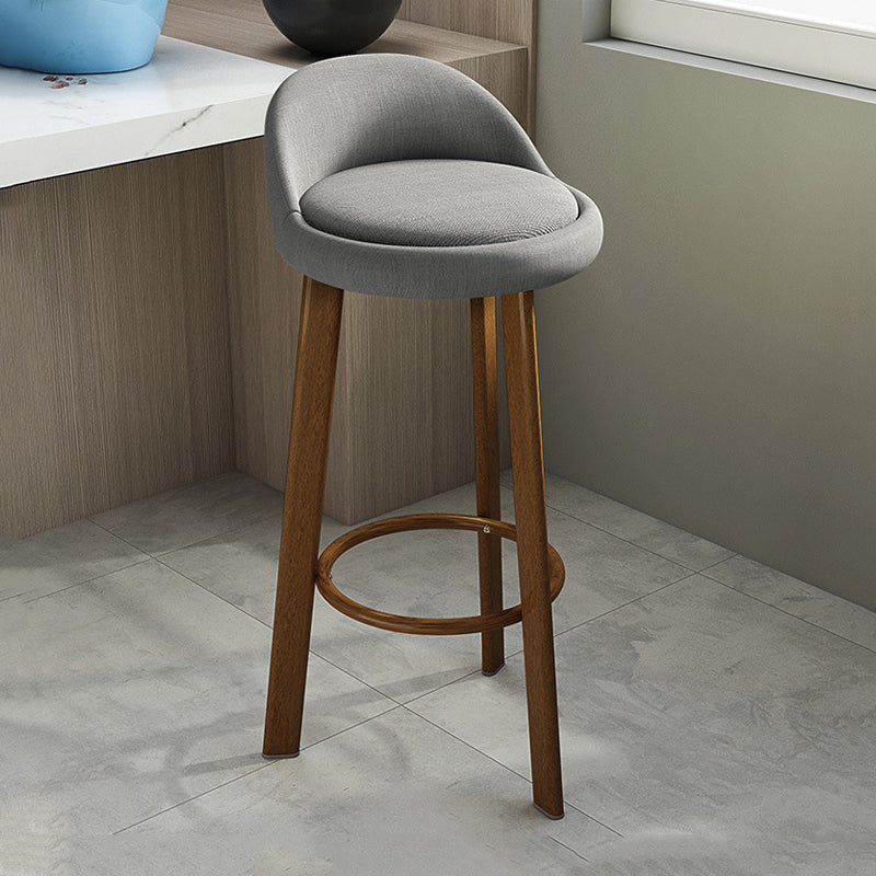 Contemporary Wood Stool Fabric Cushion in Matte Finish for Home
