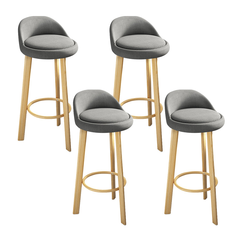 Contemporary Wood Stool Fabric Cushion in Matte Finish for Home