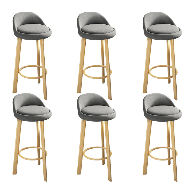 Contemporary Wood Stool Fabric Cushion in Matte Finish for Home