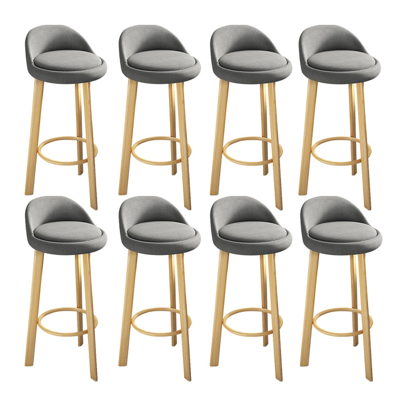 Contemporary Wood Stool Fabric Cushion in Matte Finish for Home