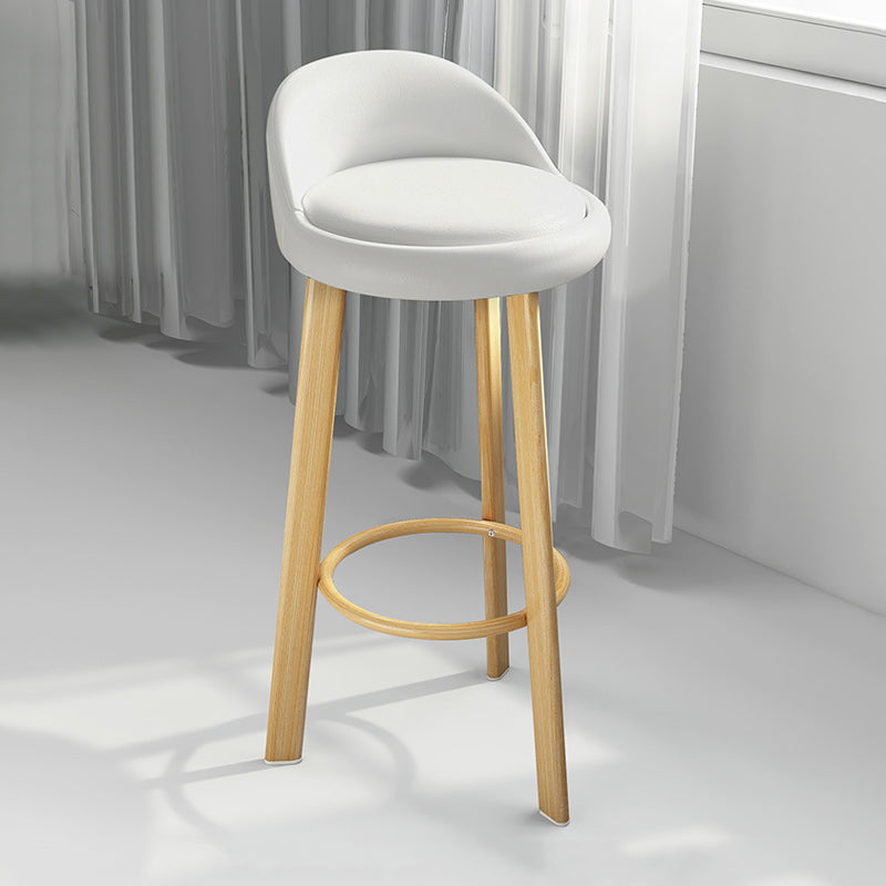 Contemporary Wood Stool Fabric Cushion in Matte Finish for Home