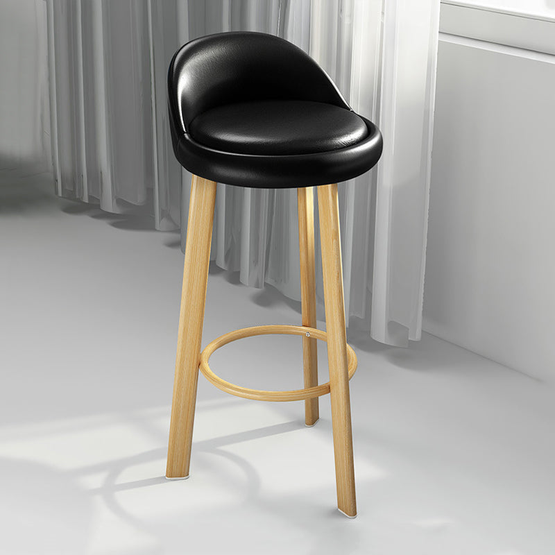 Contemporary Wood Stool Fabric Cushion in Matte Finish for Home