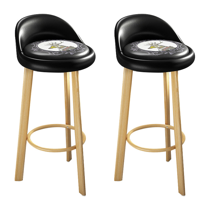 Contemporary Wood Stool Fabric Cushion in Matte Finish for Home