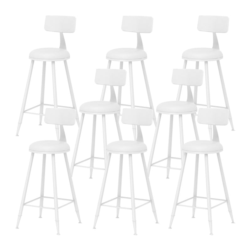 Scandinavian Metal Barstool Fabric Upholstered Counter Stool in Matte Finish