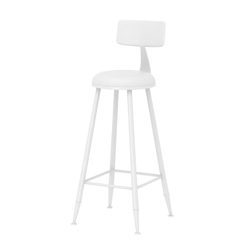 Scandinavian Metal Barstool Fabric Upholstered Counter Stool in Matte Finish