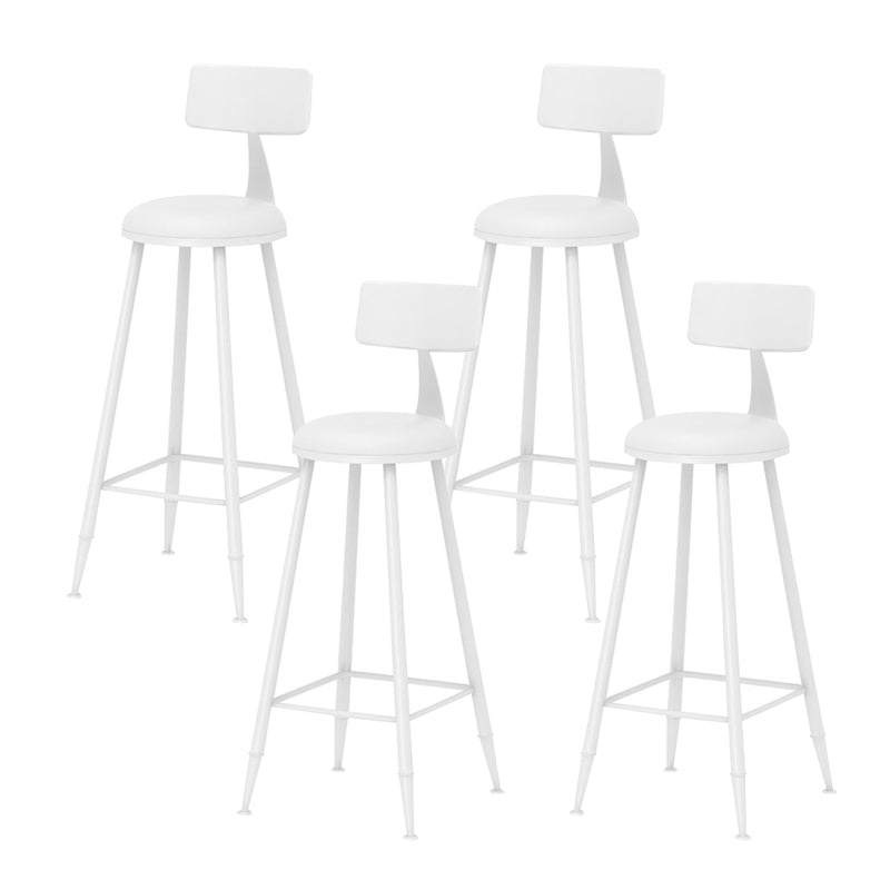 Scandinavian Metal Barstool Fabric Upholstered Counter Stool in Matte Finish