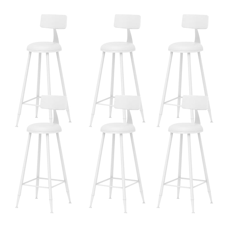 Scandinavian Metal Barstool Fabric Upholstered Counter Stool in Matte Finish