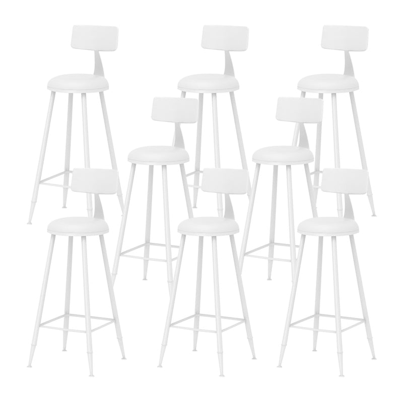 Scandinavian Metal Barstool Fabric Upholstered Counter Stool in Matte Finish