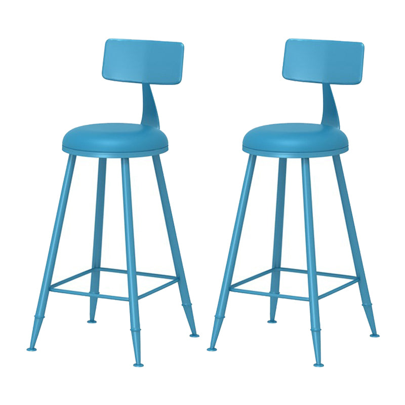 Scandinavian Metal Barstool Fabric Upholstered Counter Stool in Matte Finish