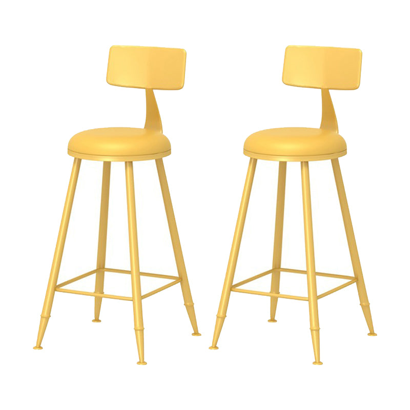 Scandinavian Metal Barstool Fabric Upholstered Counter Stool in Matte Finish