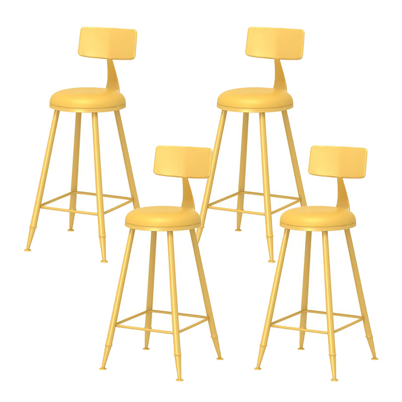 Scandinavian Metal Barstool Fabric Upholstered Counter Stool in Matte Finish
