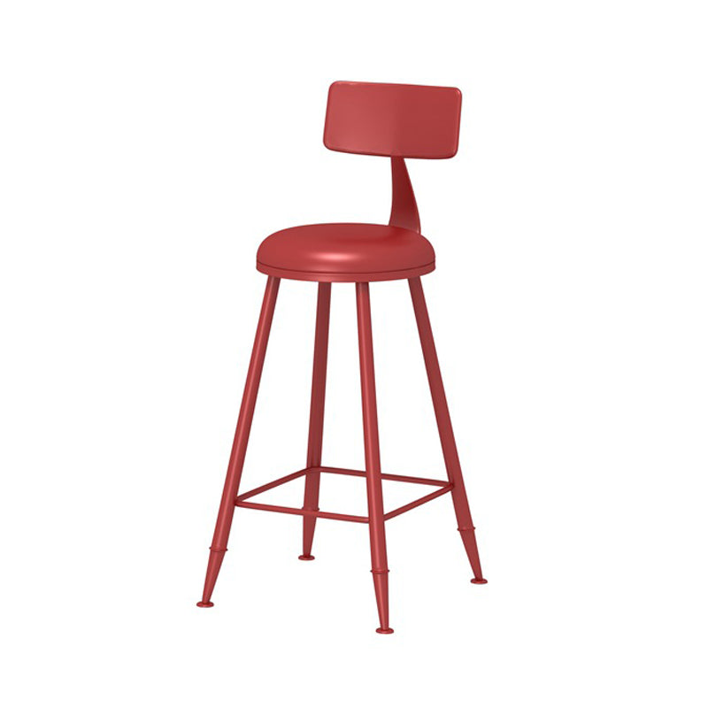 Scandinavian Metal Barstool Fabric Upholstered Counter Stool in Matte Finish