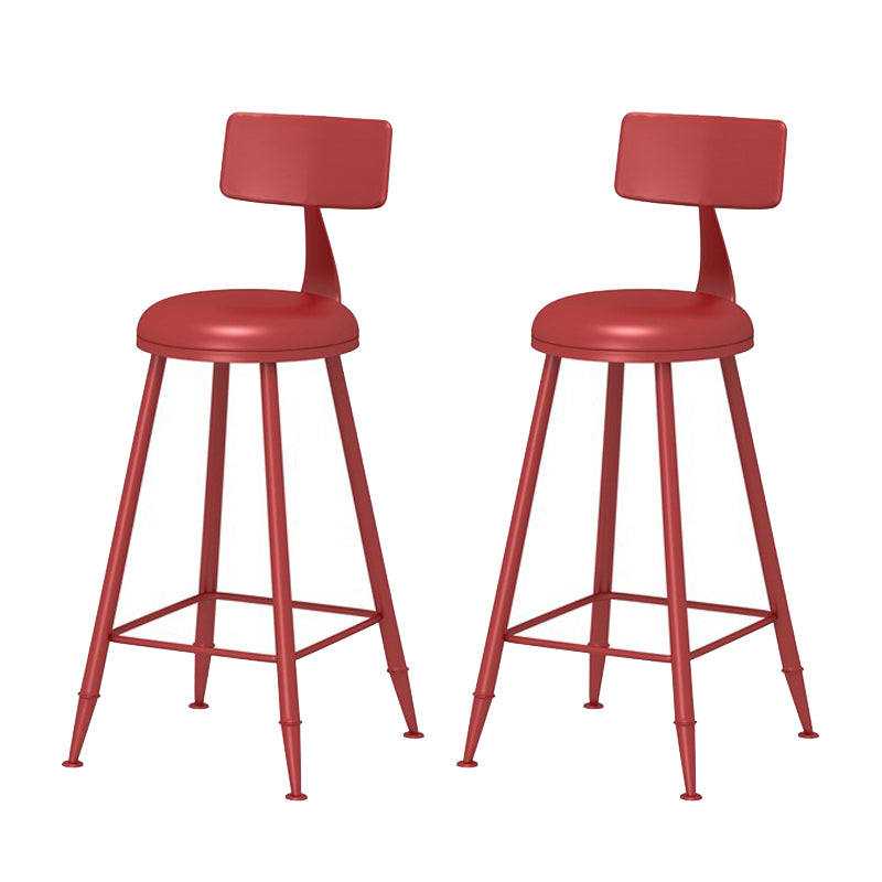 Scandinavian Metal Barstool Fabric Upholstered Counter Stool in Matte Finish
