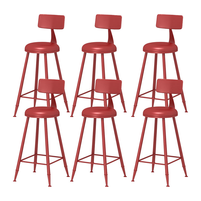 Scandinavian Metal Barstool Fabric Upholstered Counter Stool in Matte Finish