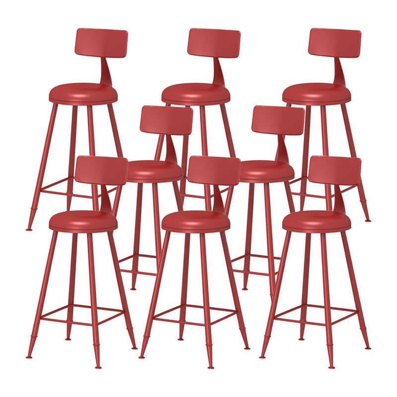 Scandinavian Metal Barstool Fabric Upholstered Counter Stool in Matte Finish