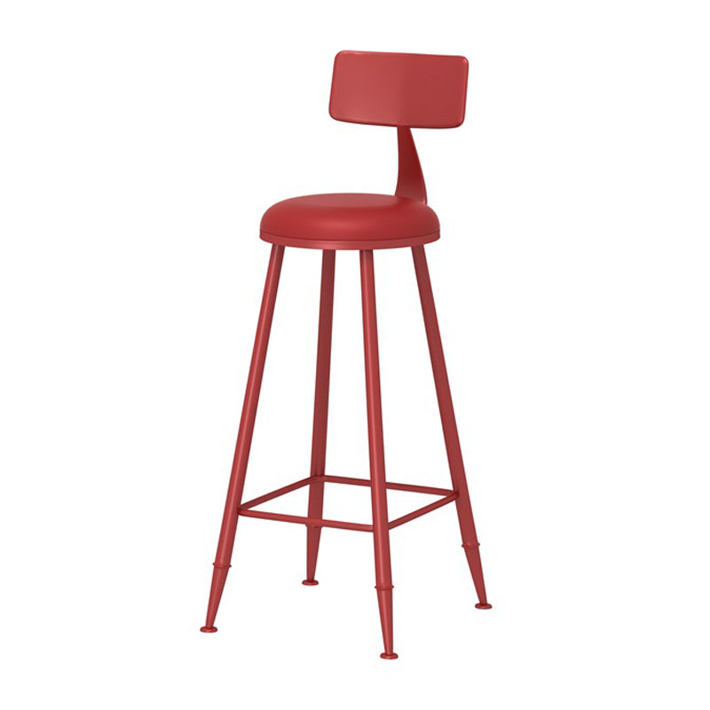Scandinavian Metal Barstool Fabric Upholstered Counter Stool in Matte Finish