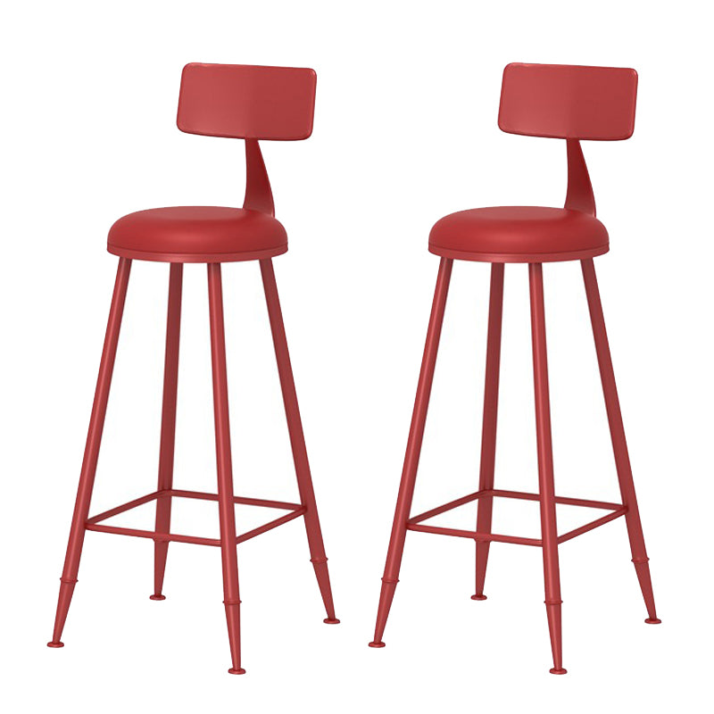 Scandinavian Metal Barstool Fabric Upholstered Counter Stool in Matte Finish