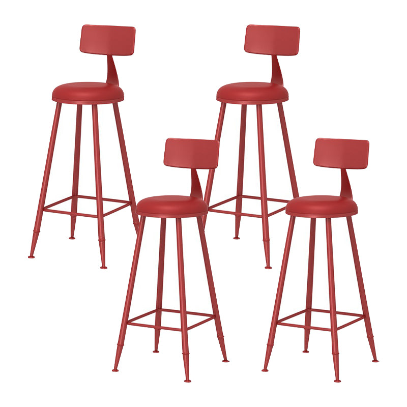 Scandinavian Metal Barstool Fabric Upholstered Counter Stool in Matte Finish