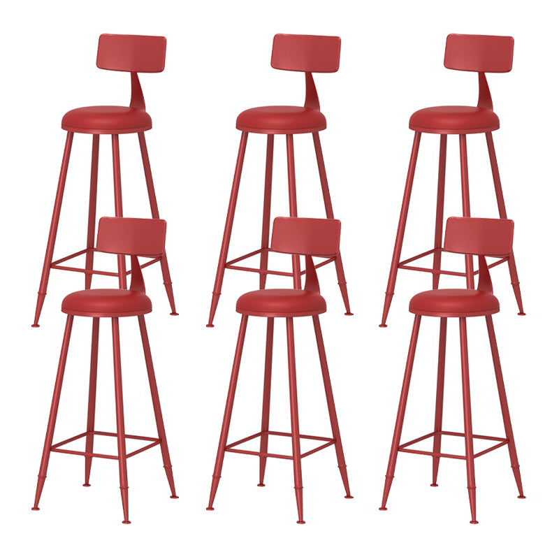 Scandinavian Metal Barstool Fabric Upholstered Counter Stool in Matte Finish