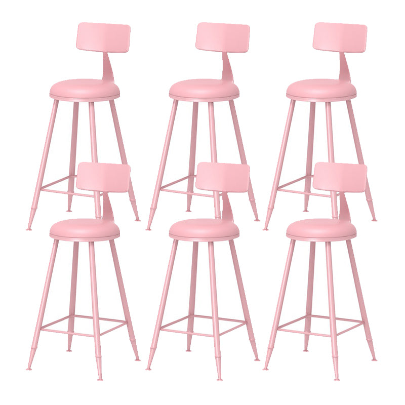 Scandinavian Metal Barstool Fabric Upholstered Counter Stool in Matte Finish