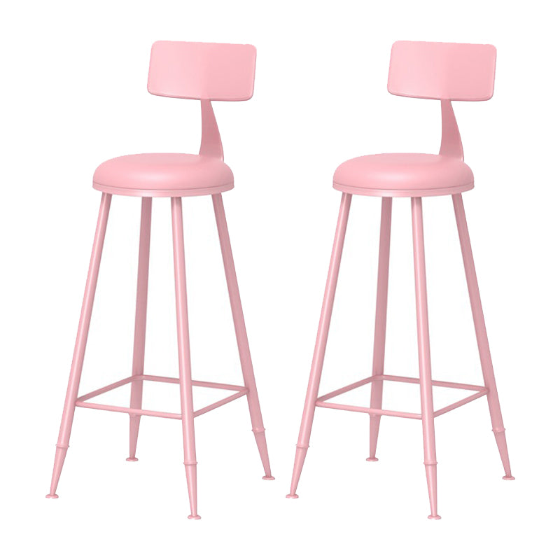 Scandinavian Metal Barstool Fabric Upholstered Counter Stool in Matte Finish