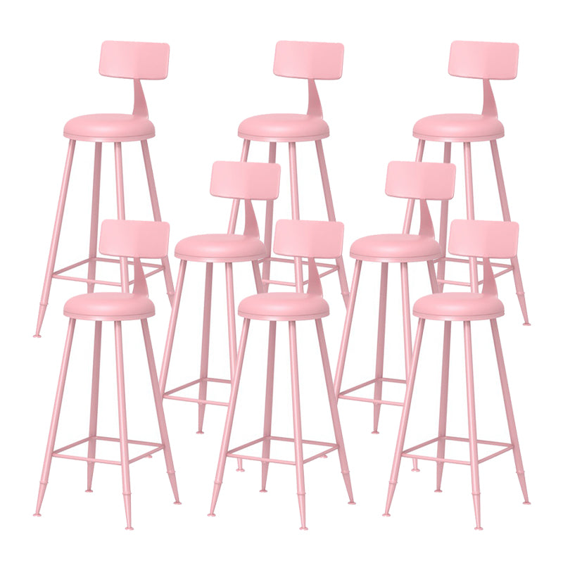 Scandinavian Metal Barstool Fabric Upholstered Counter Stool in Matte Finish