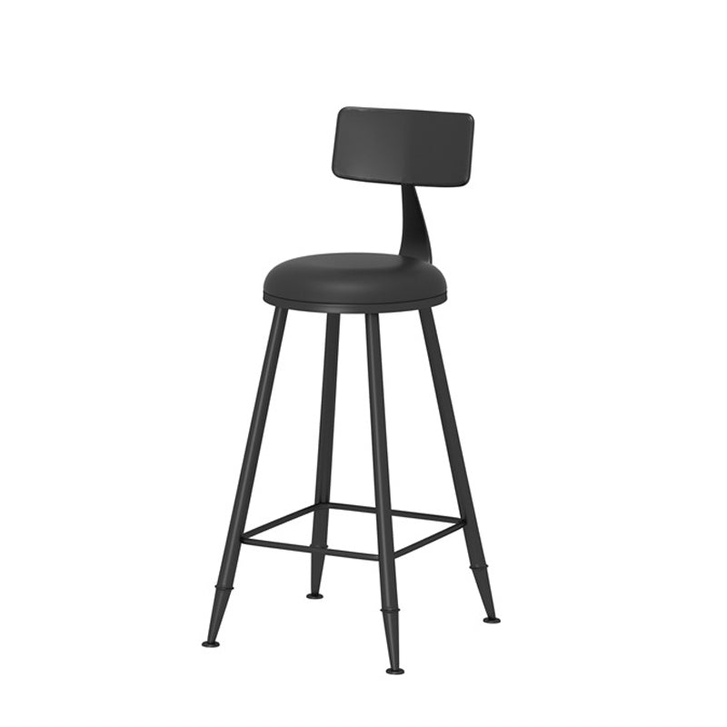 Scandinavian Metal Barstool Fabric Upholstered Counter Stool in Matte Finish
