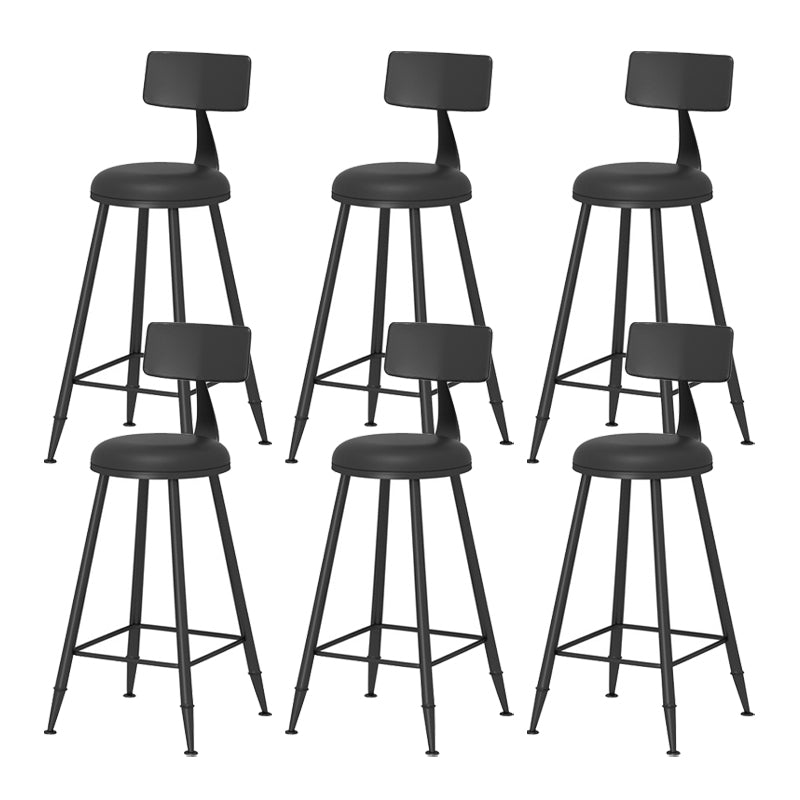 Scandinavian Metal Barstool Fabric Upholstered Counter Stool in Matte Finish