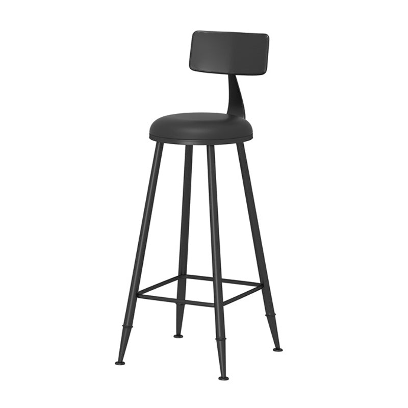 Scandinavian Metal Barstool Fabric Upholstered Counter Stool in Matte Finish