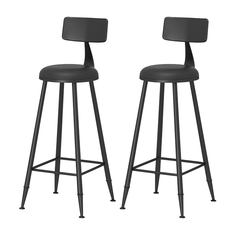 Scandinavian Metal Barstool Fabric Upholstered Counter Stool in Matte Finish