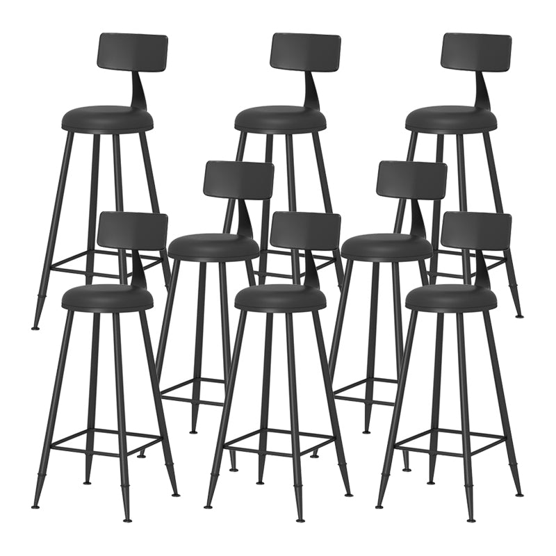 Scandinavian Metal Barstool Fabric Upholstered Counter Stool in Matte Finish