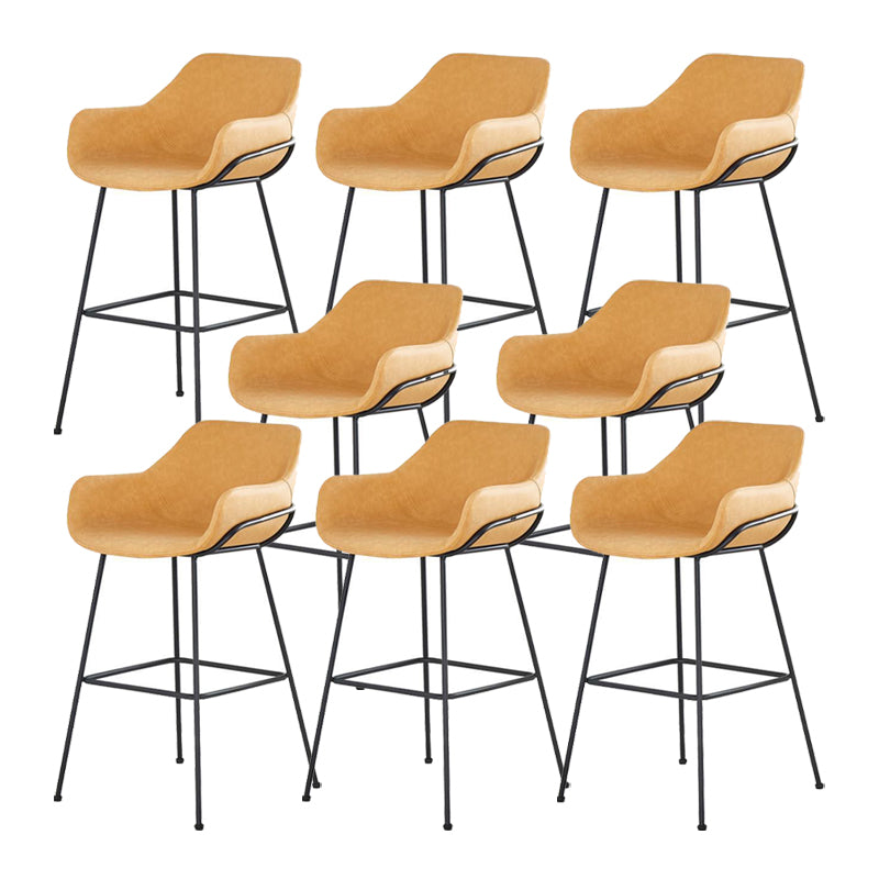 Scandinavian Faux Leather Upholstered Counter Stool with 4 Legs in Matte Finish for Home