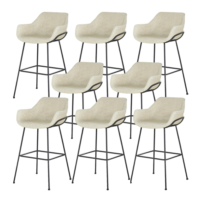 Scandinavian Faux Leather Upholstered Counter Stool with 4 Legs in Matte Finish for Home