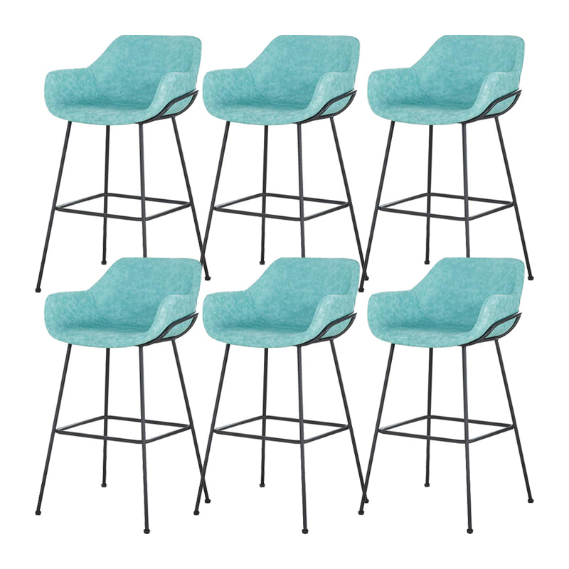 Scandinavian Faux Leather Upholstered Counter Stool with 4 Legs in Matte Finish for Home