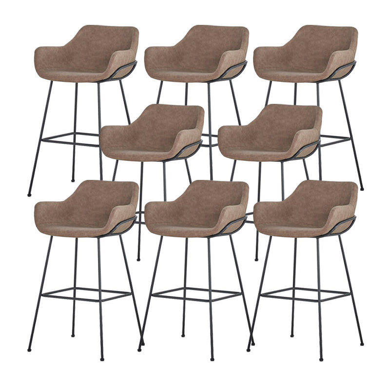Scandinavian Faux Leather Upholstered Counter Stool with 4 Legs in Matte Finish for Home