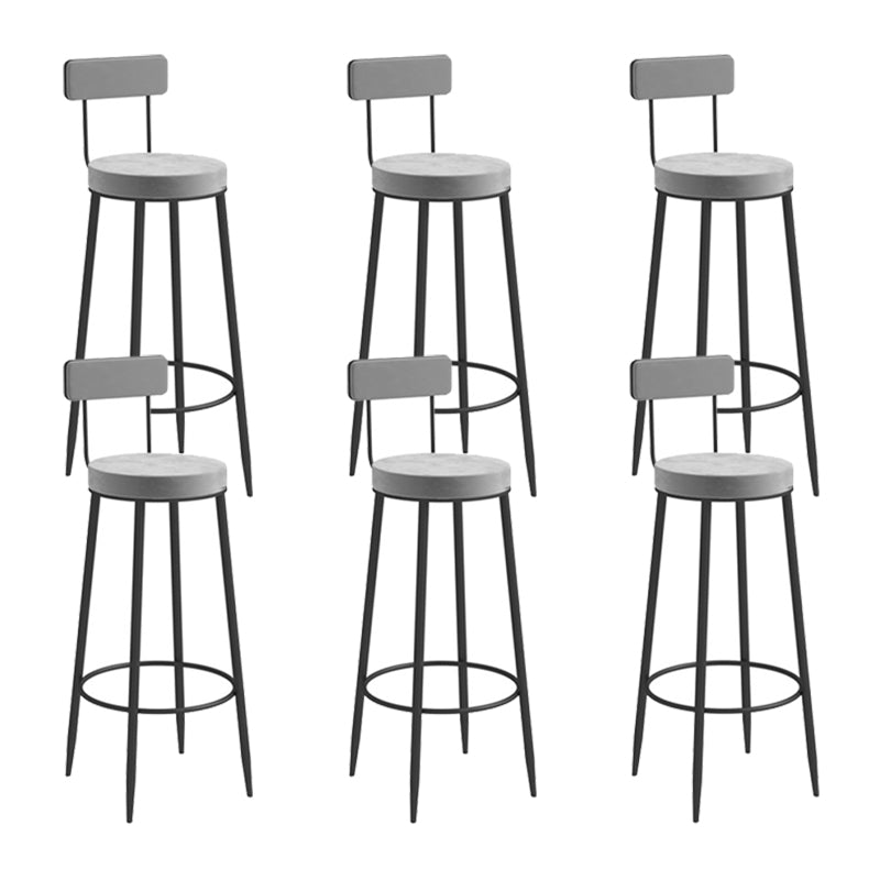 Scandinavian Metal Barstool Fabric Upholstered Counter Stool in Matte Finish Indoor