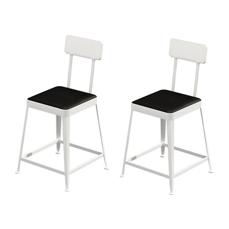 Glam Metal Stool Kitchen 4 Legs Counter Stool in Matte Finish