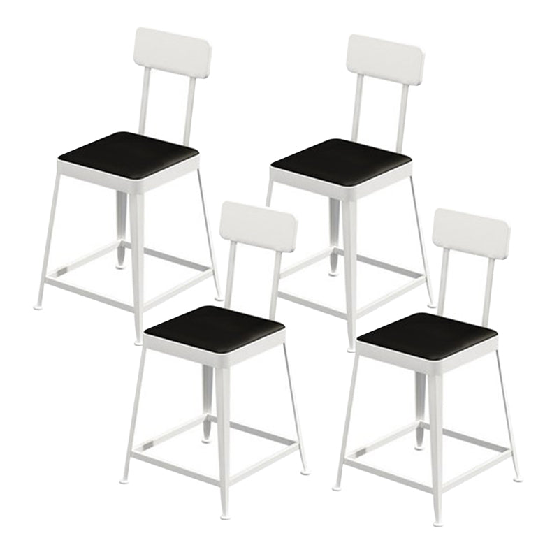 Glam Metal Stool Kitchen 4 Legs Counter Stool in Matte Finish