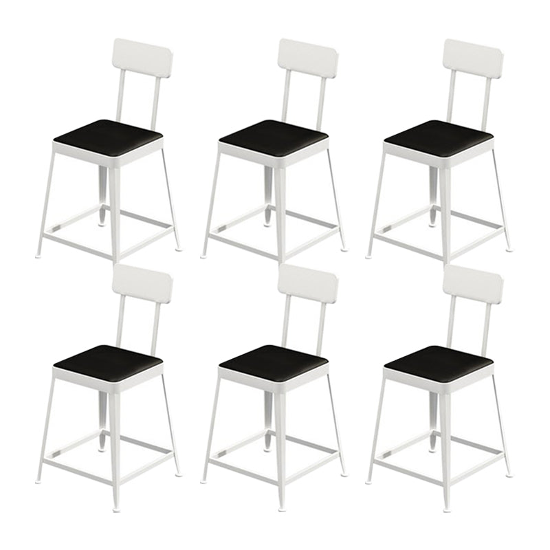 Glam Metal Stool Kitchen 4 Legs Counter Stool in Matte Finish