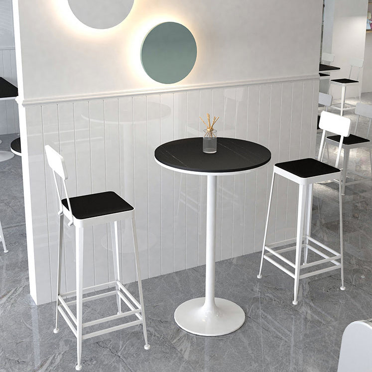 Glam Metal Stool Kitchen 4 Legs Counter Stool in Matte Finish